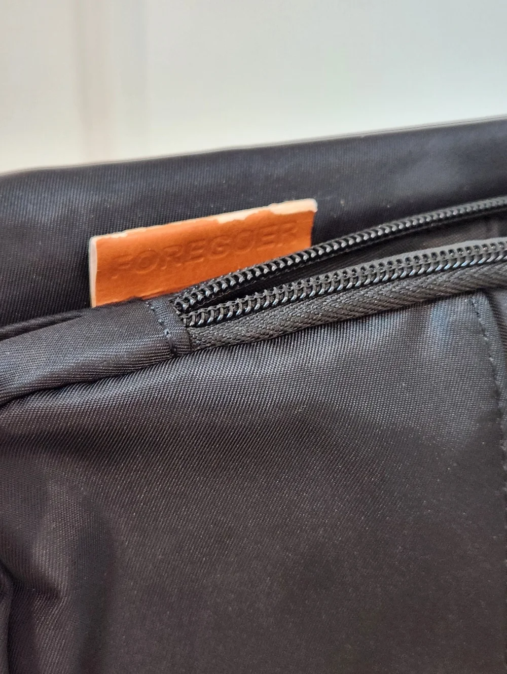 Foregoer Black Men’s Nylon And Leatger Crossbody Sling Bag